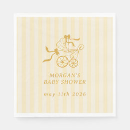 Cute Preppy Baby Stroller Baby Shower Napkin