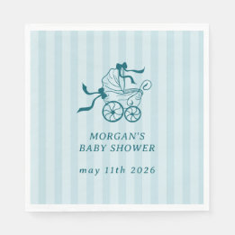 Cute Preppy Baby Stroller Baby Shower Napkin