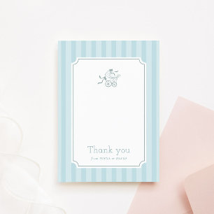 Cute Preppy Baby Stroller Thank You Card