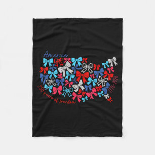 Cute Preppy Coquette Map 250 Years of dom Fleece Blanket