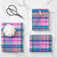 Cute Preppy Retro Plaid Pattern in Pink and Blue