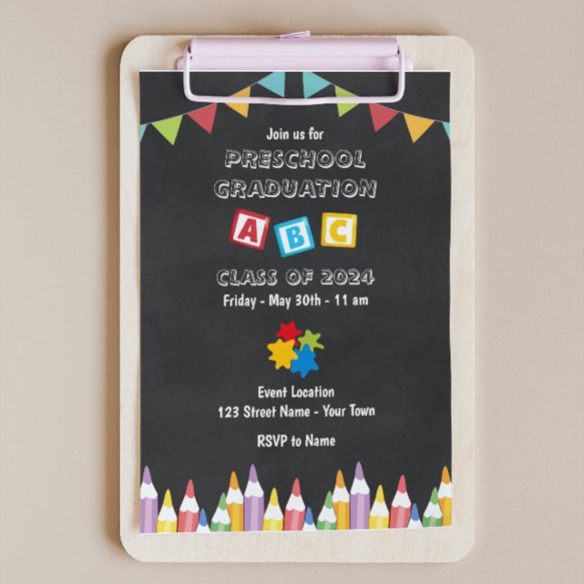 Cute Preschool Graduation Invitation (Creator Uploaded)