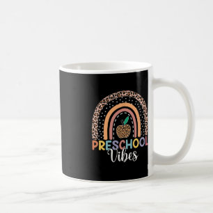 Cute Preschool Vibes Back To School Rainbow Leopar Coffee Mug