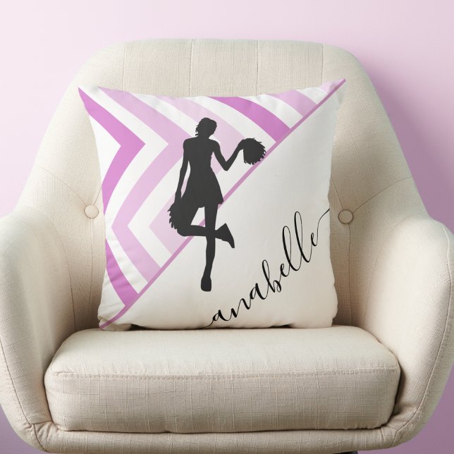 Cute & Pretty Cheerleading Theme Cheer Coach Name Cushion (Creator Uploaded)