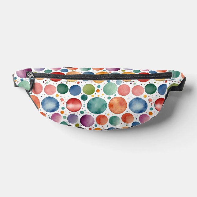 Cute Pretty Colourful Watercolor Polka Dots Kids Bum Bags (Lay Down)