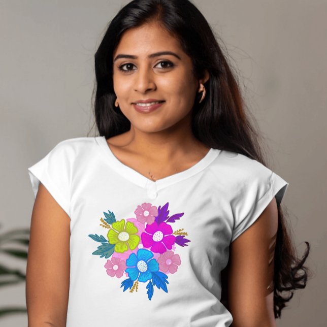 cute pretty flowers chic colourful T-Shirt (Creator Uploaded)