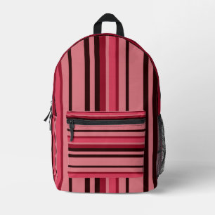 Cute Pretty Girly Pink Stripes  Printed Backpack