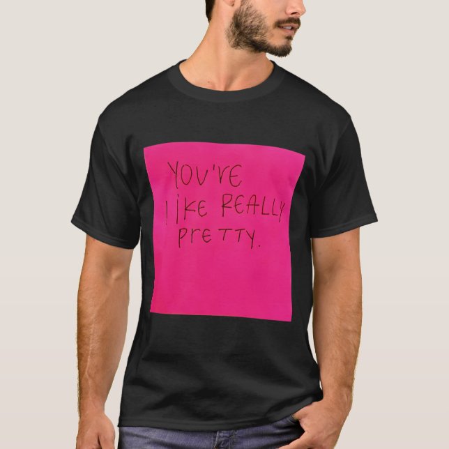 Cute Pretty Happy Pink Mean Girls Aesthetic T-Shirt (Front)