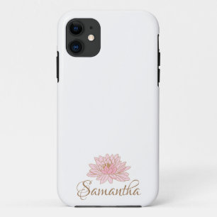Cute Pretty Pink Floral Personalised Name iPhone 11 Case
