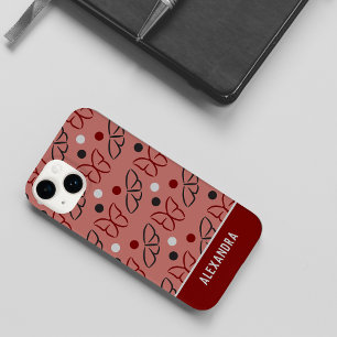 Cute Pretty Pink Grey/Grey Butterfly Art Pattern Case-Mate iPhone 14 Case