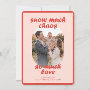 Cute Pretty Script Funny Family Photo Christmas Holiday Card