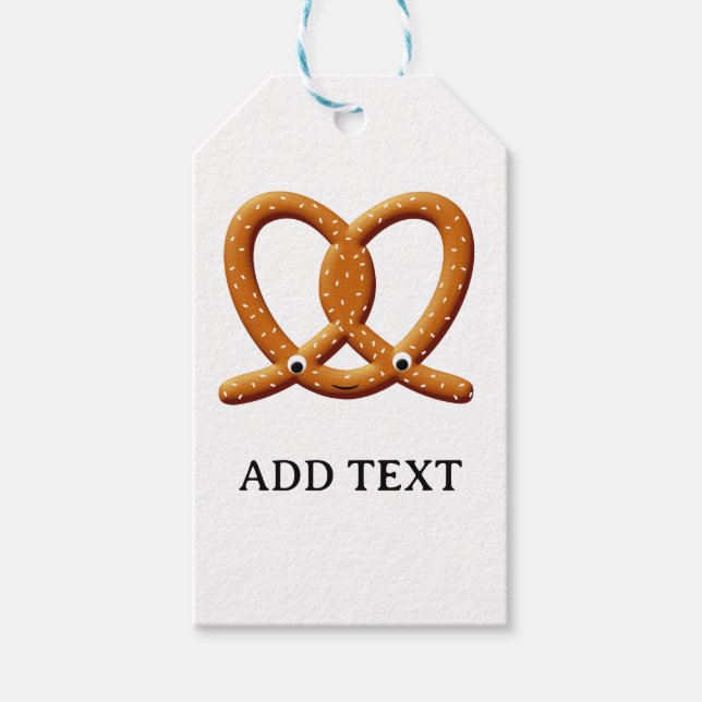 Cute Pretzel Drawing Prints Gift Tags (Front)