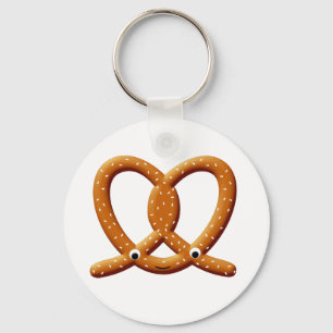 Cute Pretzel Drawing Prints Key Ring