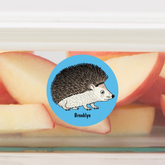 Cute prickly hedgehog cartoon illustration  (Affixed)