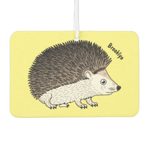 Cute prickly hedgehog cartoon illustration car air freshener