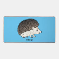Cute prickly hedgehog cartoon illustration 