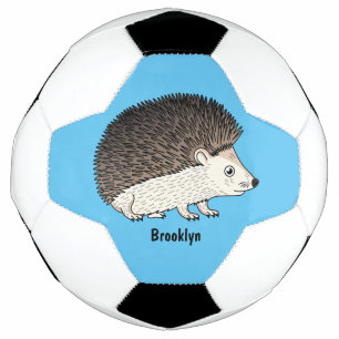 Cute prickly hedgehog cartoon illustration football