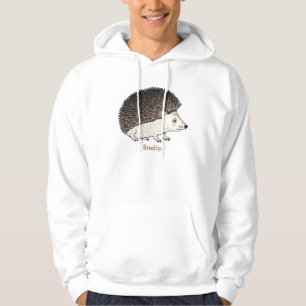 Cute prickly hedgehog cartoon illustration  hoodie