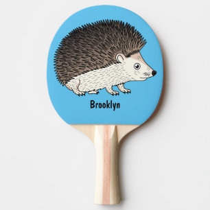Cute prickly hedgehog cartoon illustration ping pong paddle