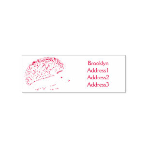 Cute prickly hedgehog cartoon illustration self-inking stamp