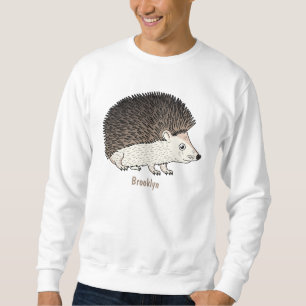 Cute prickly hedgehog cartoon illustration sweatshirt