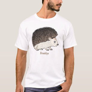 Cute prickly hedgehog cartoon illustration T-Shirt