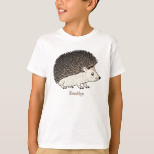 Cute prickly hedgehog cartoon illustration T-Shirt