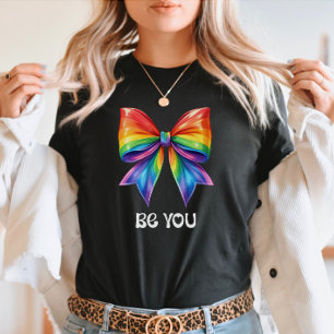 Cute Pride – Be You & Rainbow Coquette Bow T-Shirt