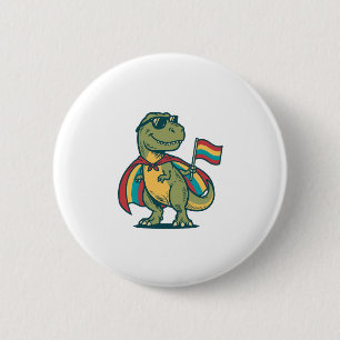 Cute Pride Dinosaur Vector Shirt Design_1 6 Cm Round Badge
