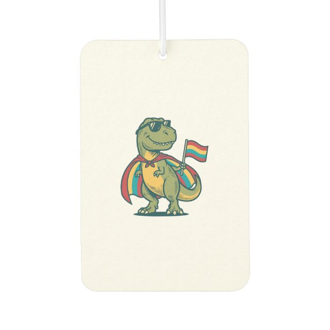 Cute Pride Dinosaur Vector Shirt Design_1 Car Air Freshener (Front)