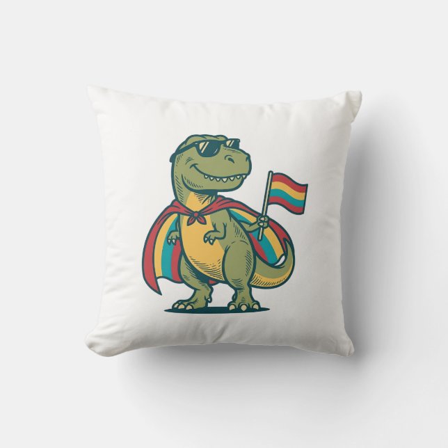 Cute Pride Dinosaur Vector Shirt Design_1 Cushion (Front)