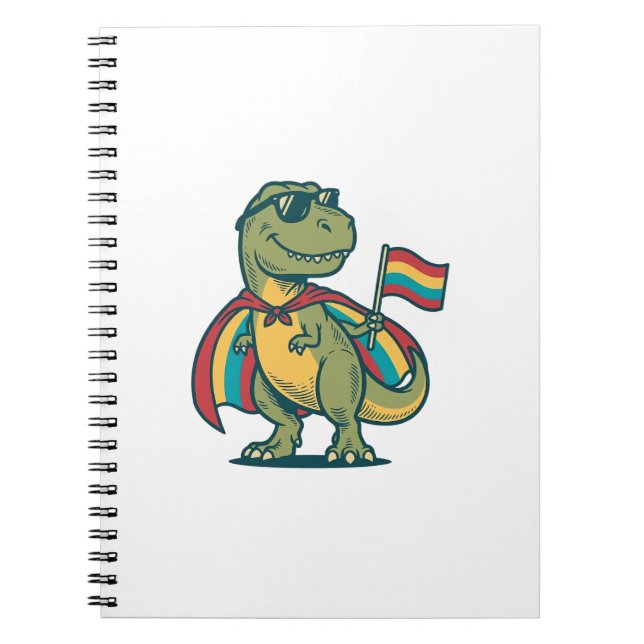 Cute Pride Dinosaur Vector Shirt Design_1 Notebook (Front)