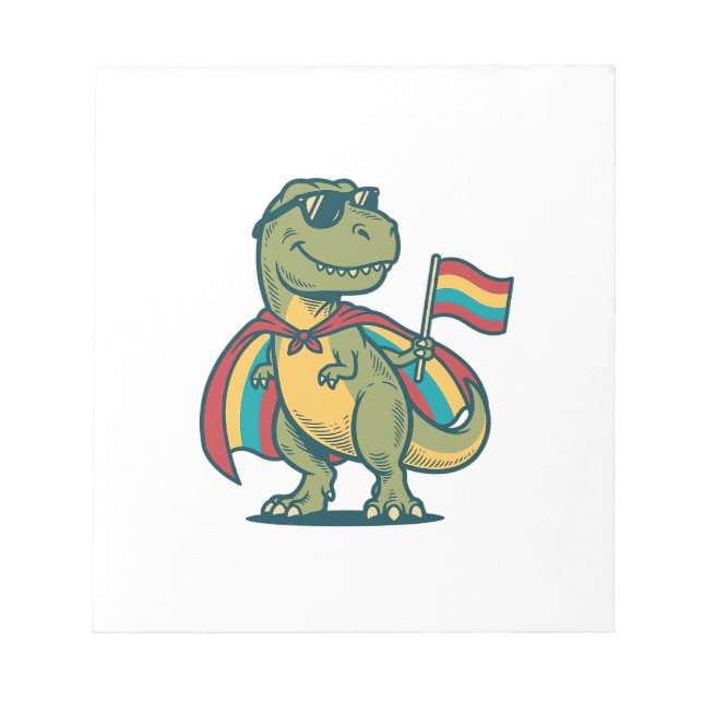 Cute Pride Dinosaur Vector Shirt Design_1 Notepad (Front)