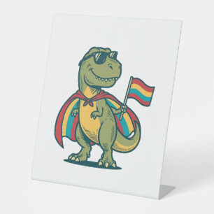 Cute Pride Dinosaur Vector Shirt Design_1 Pedestal Sign