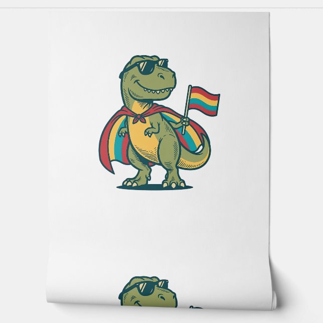 Cute Pride Dinosaur Vector Shirt Design_1 Wallpaper (Unrolling)