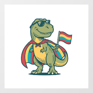 Cute Pride Dinosaur Vector Shirt Design_1 Window Cling