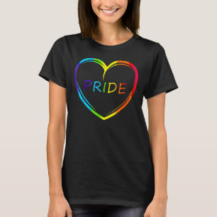 Cute Pride Heart Lgbtq Lesbian Rainbow Apparel Gay T-Shirt