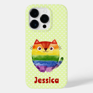 Cute Pride Kitty Watercolor Personalised   Case-Mate iPhone 14 Pro Case