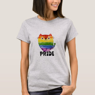 Cute Pride Kitty Watercolor   T-Shirt