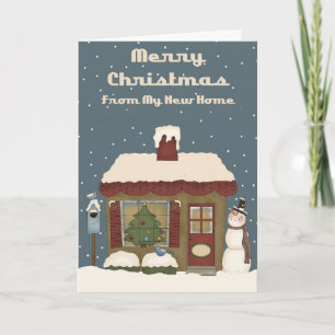 Cute Prim Home My New Home Christmas Card