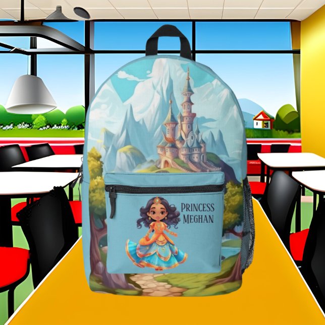 Cute Princess add name Printed Backpack (Creator Uploaded)