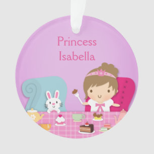 Cute Princess and Bunny Tea Party Girls Room Ornament