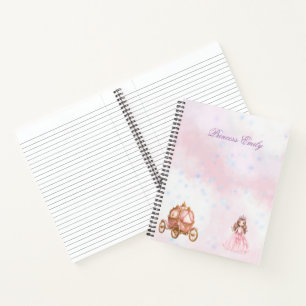 Cute Princess and Carriage Personalised Notebook