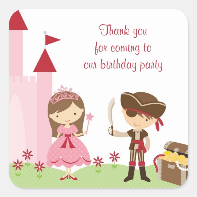 Cute Princess and PIrate Stickers (Front)