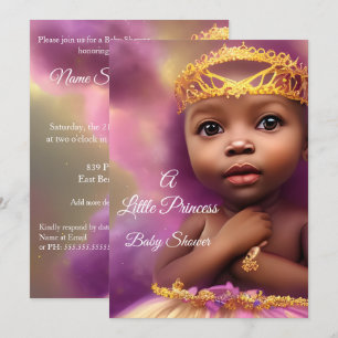 Cute Princess Baby Shower Ethnic Girl Invitation