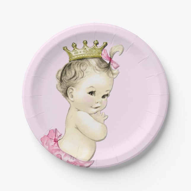 Cute Princess Baby Shower Paper Plate (Front)