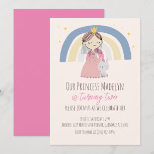 Cute Princess Birthday Party Invitation
