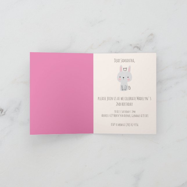 Cute Princess Birthday Party Invitation (Inside)