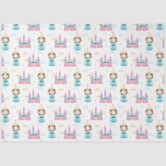 Cute Princess Birthday  Tissue Paper (Front)