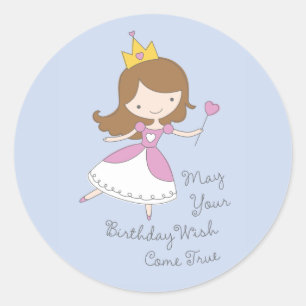 Cute Princess Birthday Wish Stickers